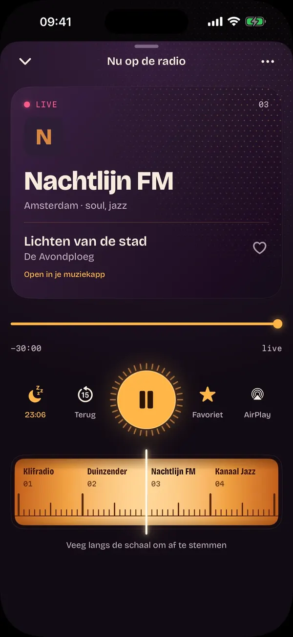 De speler met de slaaptimer aan