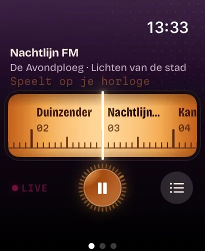 RadioStation op de Apple Watch: de zenderschaal onder de Digital Crown
